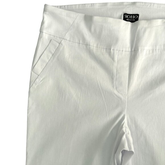 SOHO APPAREL LTD Pull On Stretch White Women's Ankle Pants White Plus Size 2X - Picture 5 of 7